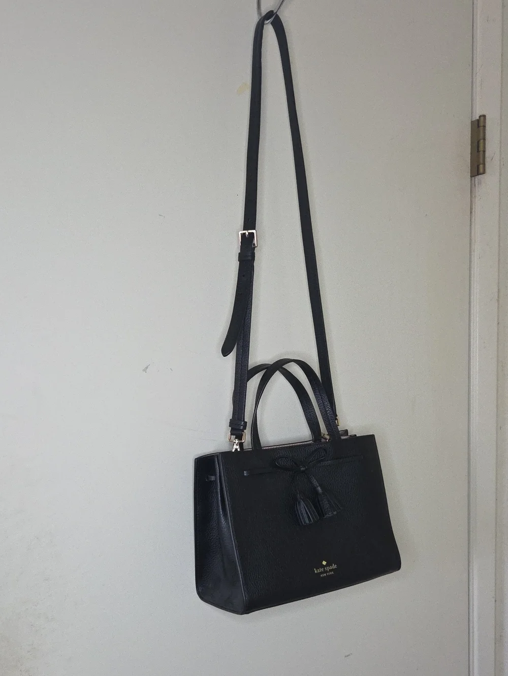 Kate Spade Hayes Street Isobel Small Leather Satchel In Black
